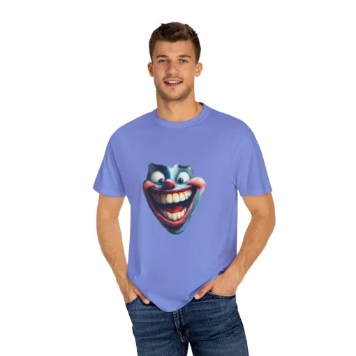 Unisex Garment-Dyed T-shirt with Vintage Clown Print - Perfect for Halloween & Graphic Tee Lovers - Image 19