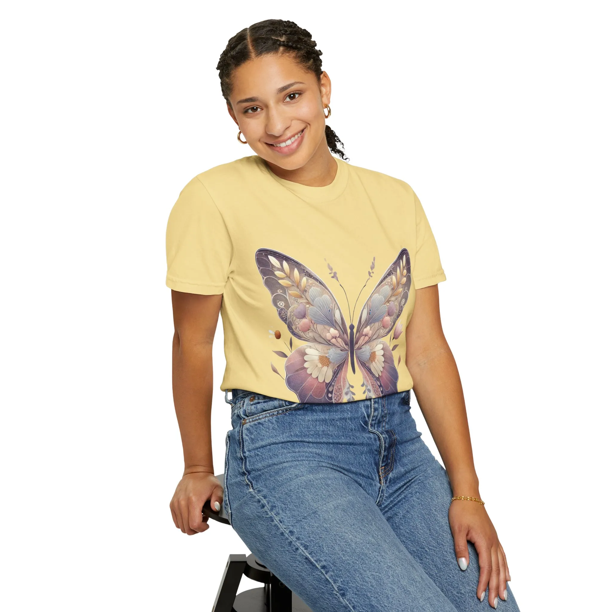 Butterfly Wings Unisex Garment-Dyed T-Shirt - Nature-Inspired Design - Image 20