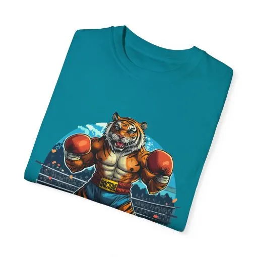 Boxing Tiger Unisex Garment-Dyed T-shirt | Sporty, Bold Graphic Tee for Animal Lovers - Image 14