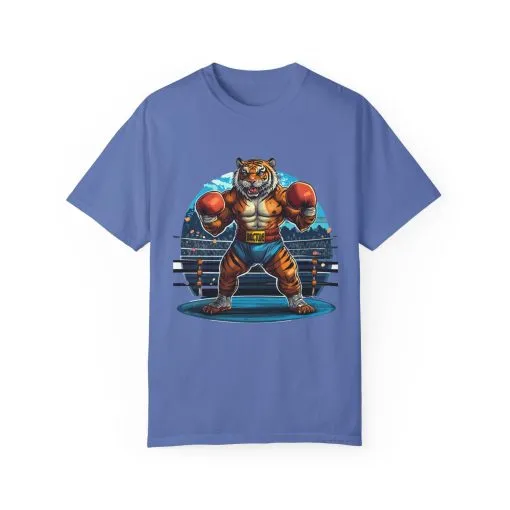 Boxing Tiger Unisex Garment-Dyed T-shirt | Sporty, Bold Graphic Tee for Animal Lovers - Image 25