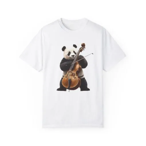 Cute Panda Playing Cello Unisex T-Shirt - Funny Animal Graphic Tee - Image 5