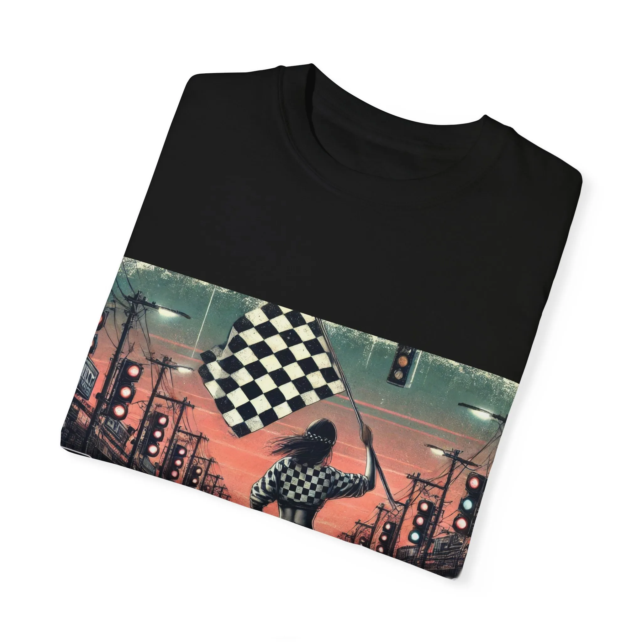 Retro Racing Flag T-Shirt - Unisex Garment-Dyed Tee for Car Enthusiasts - Image 14