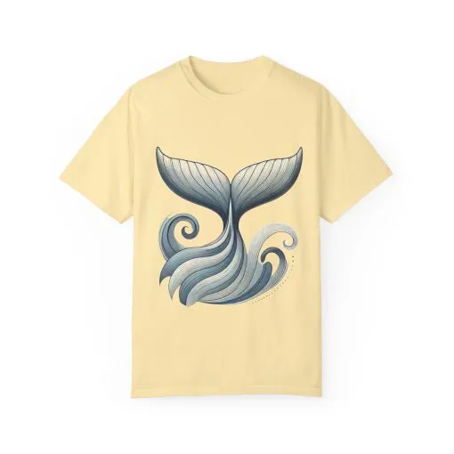 Whale Tail Garment-Dyed T-Shirt - Ocean-Inspired Design for Nature Lovers - Image 13