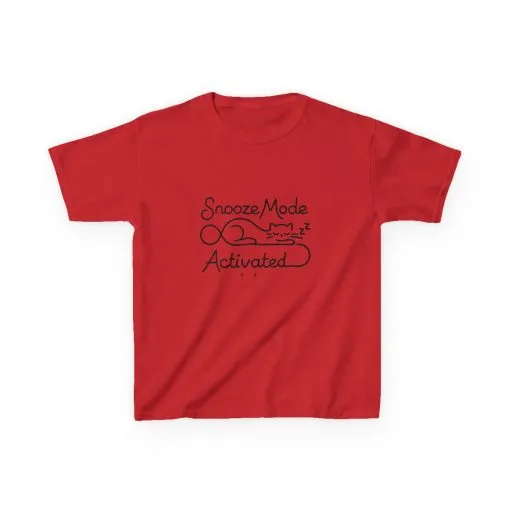 Kids 'Snooze Mode Activated' Heavy Cotton Tee - Fun Sleepy T-Shirt for Boys and Girls - Image 57