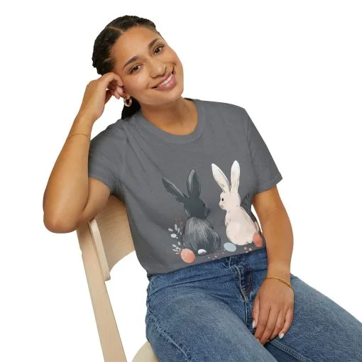 Cute Bunny Love Unisex Softstyle T-Shirt for Easter Celebrations - Image 25