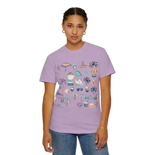 Beach Vibes Unisex Garment-Dyed T-Shirt | Summer Fun Graphic Tee - Image 28