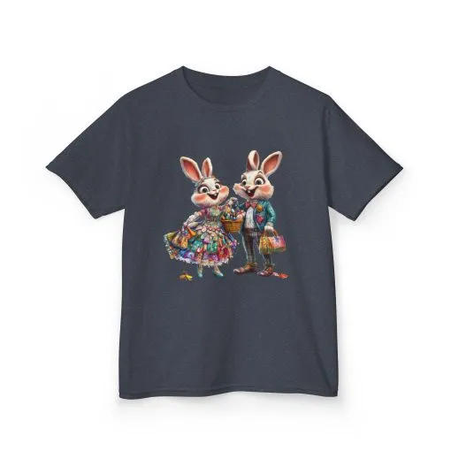 Adorable Bunny Couple Kids Tee - Perfect for Easter Celebrations - Image 29