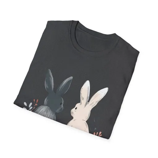 Cute Bunny Love Unisex Softstyle T-Shirt for Easter Celebrations - Image 28