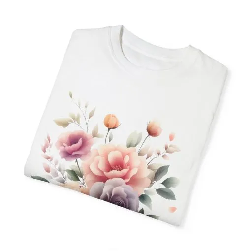 Floral Garden Unisex Garment-Dyed T-Shirt | Soft and Stylish Tee for Spring and Summer Occasions - Image 3