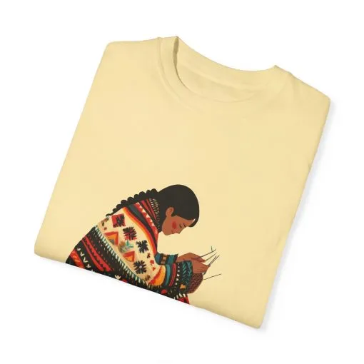 Cultural Heritage Unisex Garment-Dyed T-Shirt - Artisan Design - Image 3