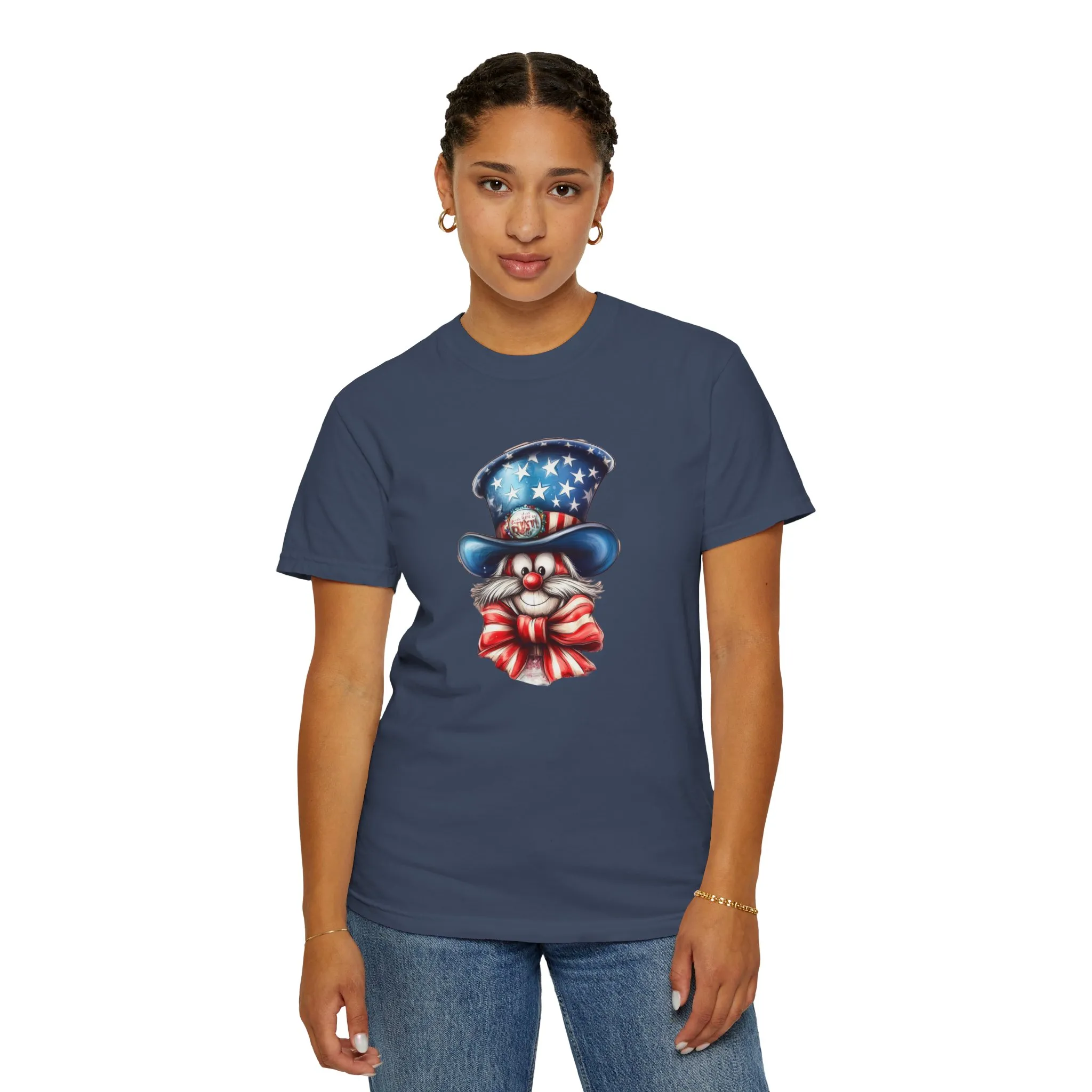Patriotic Cat Unisex Garment-Dyed T-Shirt – Festive 4th of July Vibe - Image 8