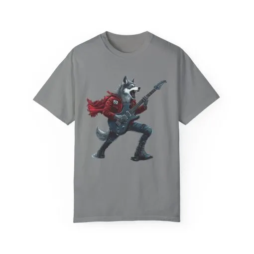 Rockin' Wolf Unisex Garment-Dyed T-Shirt - Perfect for Music Lovers - Image 13
