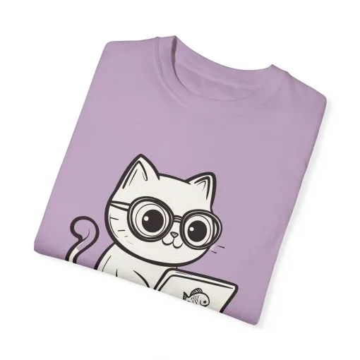 Cute Cat Gamer Unisex Garment-Dyed T-Shirt - Image 34