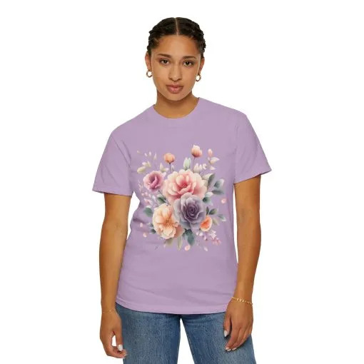 Floral Garden Unisex Garment-Dyed T-Shirt | Soft and Stylish Tee for Spring and Summer Occasions - Image 39