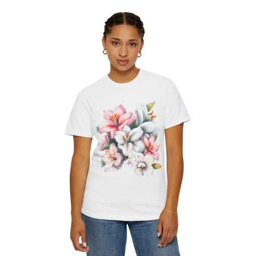 Floral Elegance Unisex Garment-Dyed T-Shirt - Perfect for Spring Celebrations - Image 7