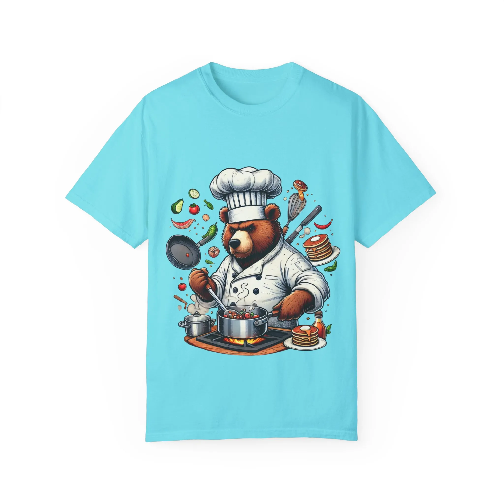 Chef Bear Unisex Garment-Dyed T-Shirt - Perfect for Cooking Lovers and Foodies - Image 29