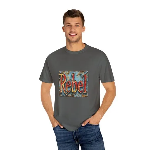 Rebel Unisex Garment-Dyed T-Shirt - Vintage Style Graphic Tee - Image 11