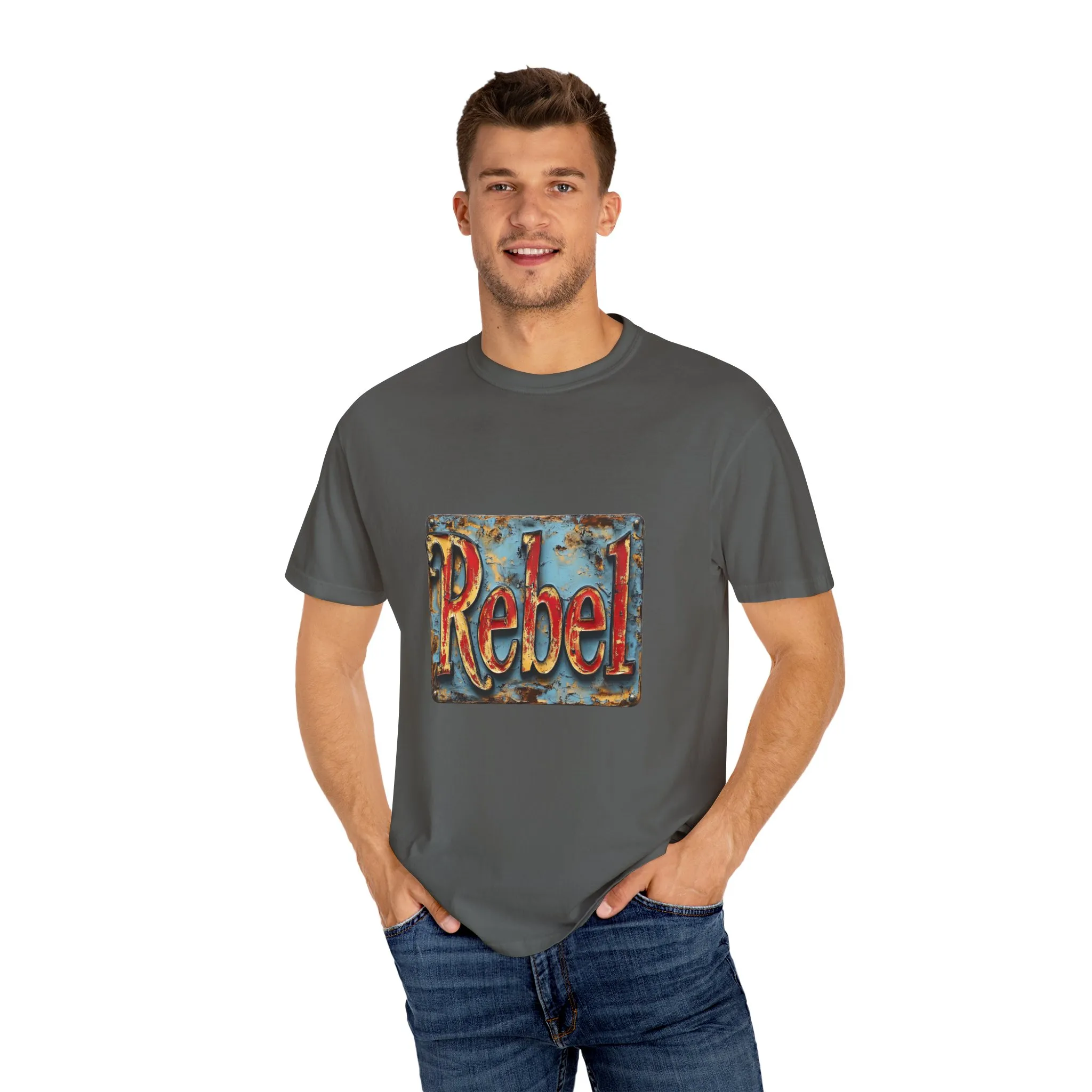 Rebel Unisex Garment-Dyed T-Shirt - Vintage Style Graphic Tee - Image 11