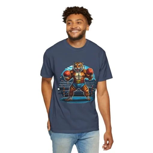 Boxing Tiger Unisex Garment-Dyed T-shirt | Sporty, Bold Graphic Tee for Animal Lovers - Image 36