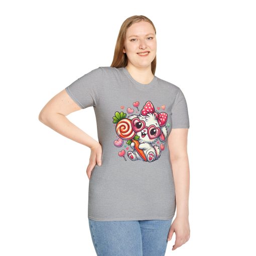 Cute Bunny Love Unisex Softstyle T-Shirt - Perfect for Valentine's Day and Spring Celebrations - Image 24
