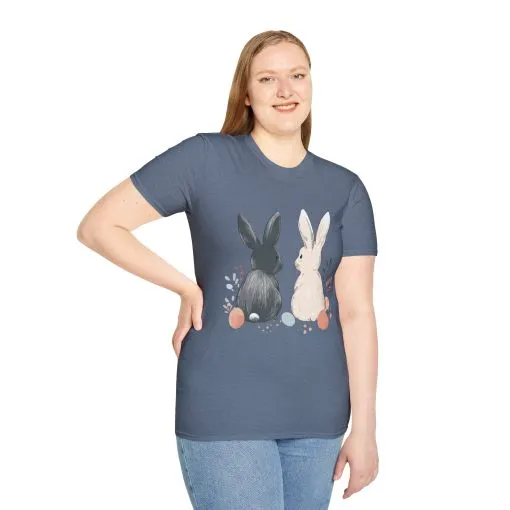 Cute Bunny Love Unisex Softstyle T-Shirt for Easter Celebrations - Image 44