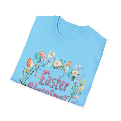 Easter Blessings Unisex Softstyle T-Shirt – Spring Floral Design - Image 23