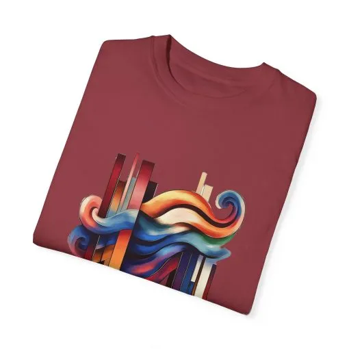 Colorful Abstract Art Unisex Garment-Dyed T-Shirt | Trendy Graphic Tee for Art Lovers - Image 38