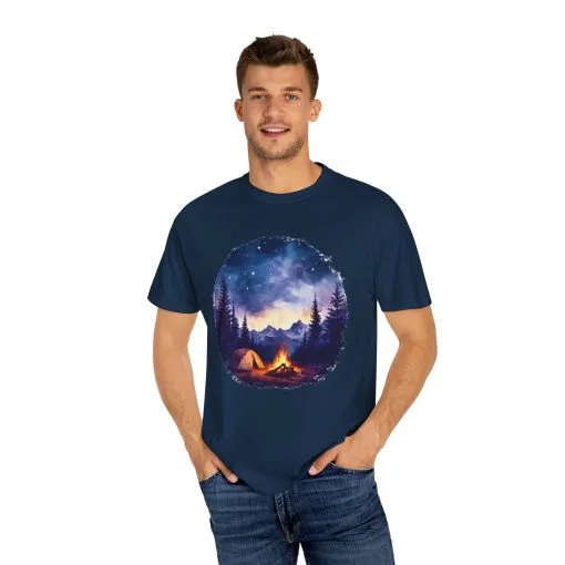 Campfire Night Sky Unisex Garment-Dyed T-Shirt - Image 23