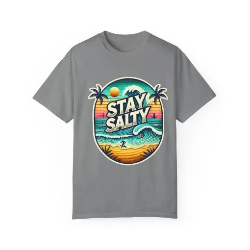 Stay Salty Unisex Garment-Dyed T-Shirt – Perfect for Beach Lovers & Summer Vibes - Image 29