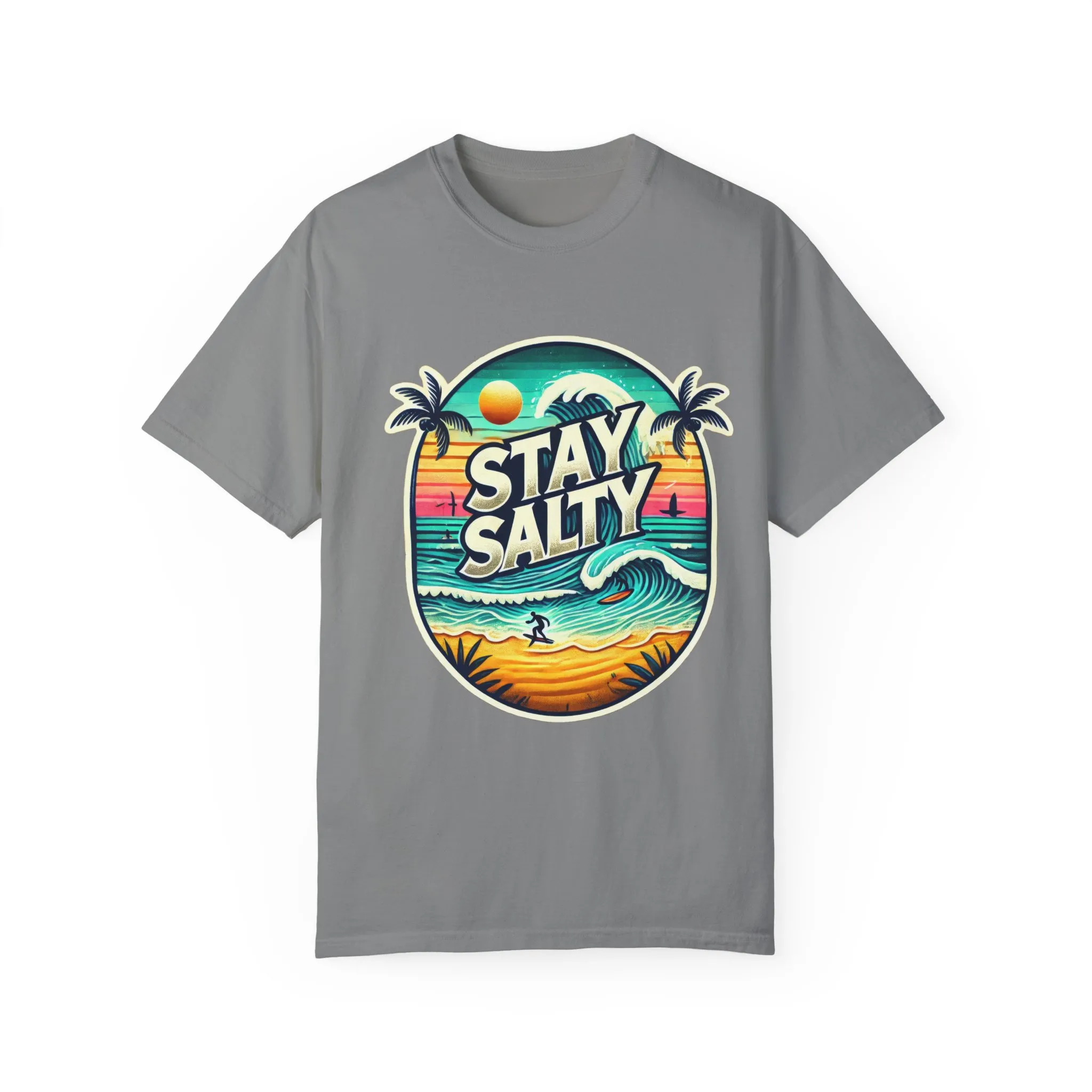 Stay Salty Unisex Garment-Dyed T-Shirt – Perfect for Beach Lovers & Summer Vibes - Image 29