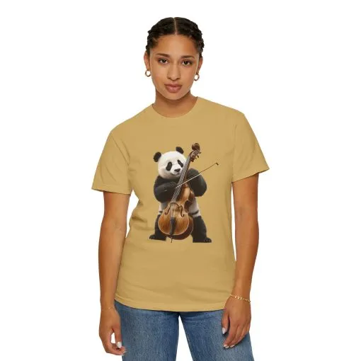 Cute Panda Playing Cello Unisex T-Shirt - Funny Animal Graphic Tee - Image 4