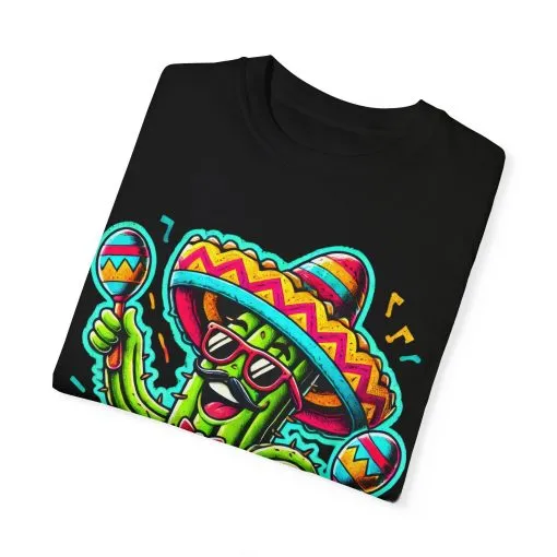 Fiesta Time Cactus T-Shirt - Unisex Garment-Dyed Tee for Celebration Lovers - Image 34