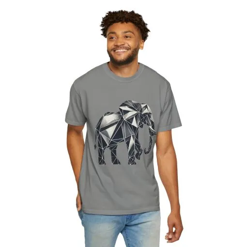 Geometric Elephant Unisex Garment-Dyed T-Shirt - Image 16