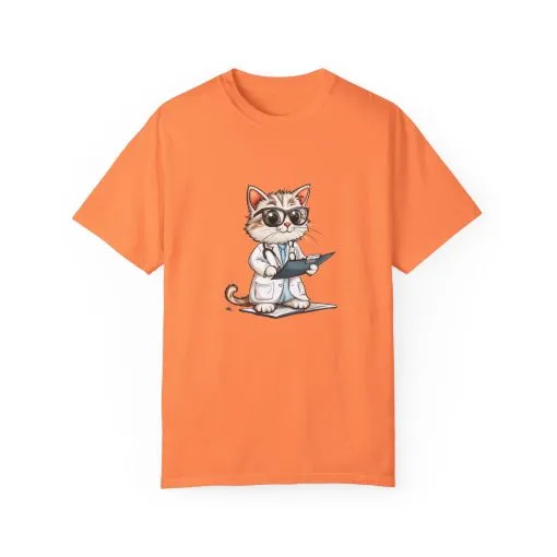 Funny Cat Doctor Unisex Garment-Dyed T-Shirt
