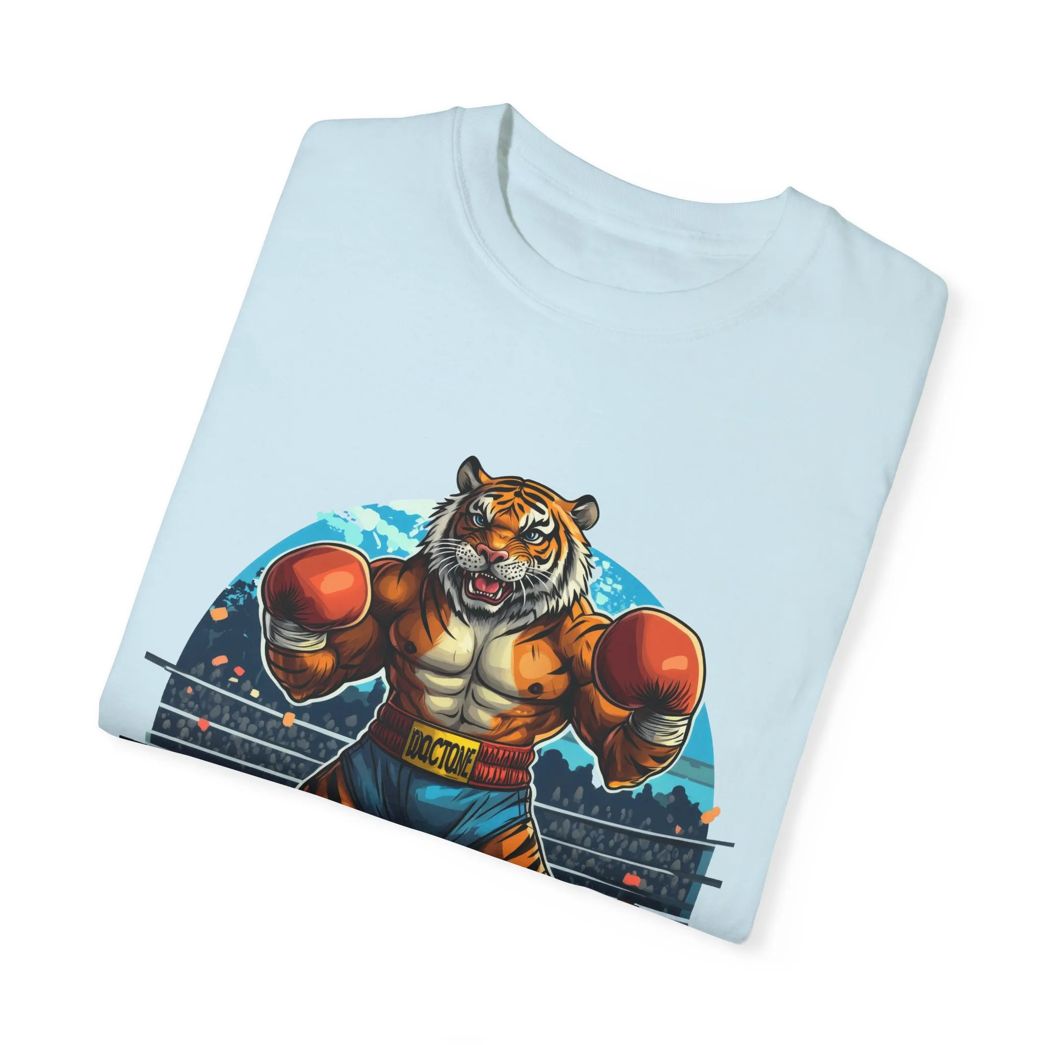 Boxing Tiger Unisex Garment-Dyed T-shirt | Sporty, Bold Graphic Tee for Animal Lovers - Image 2