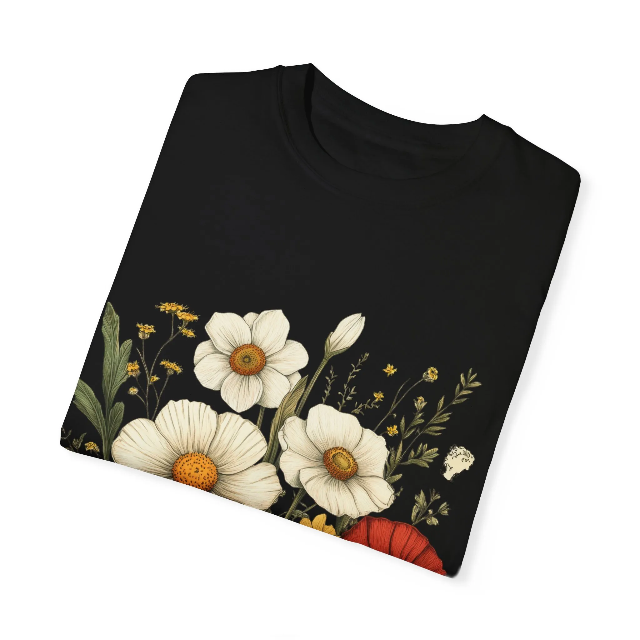 Floral Garden Unisex T-Shirt - Vintage Style Flower Design - Image 34