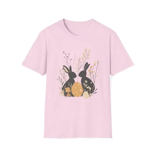 Easter Bunny Floral T-Shirt | Unisex Spring Apparel - Image 10