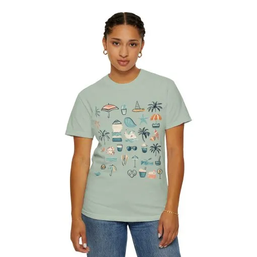 Beach Vibes Unisex Garment-Dyed T-Shirt | Summer Fun Graphic Tee - Image 20