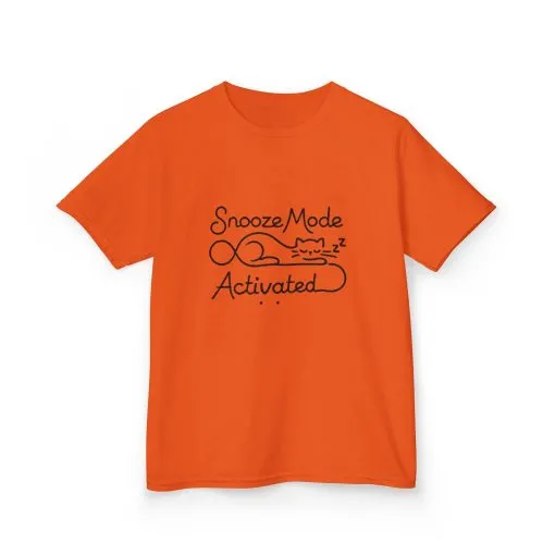 Kids 'Snooze Mode Activated' Heavy Cotton Tee - Fun Sleepy T-Shirt for Boys and Girls - Image 14
