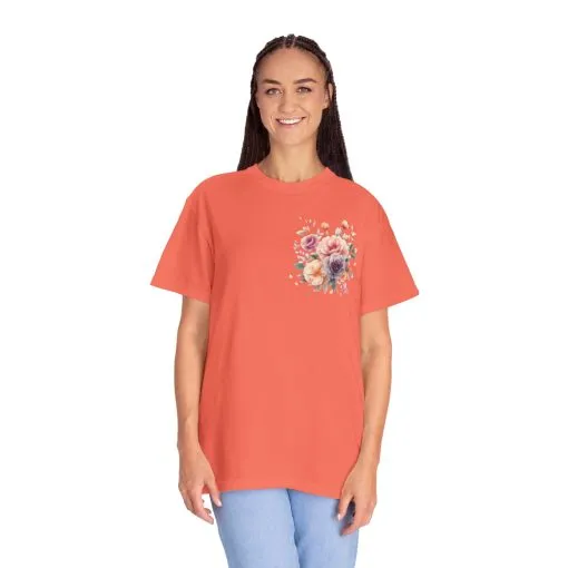 Floral Unisex Garment-Dyed T-shirt - Soft Summer Vibes - Image 7