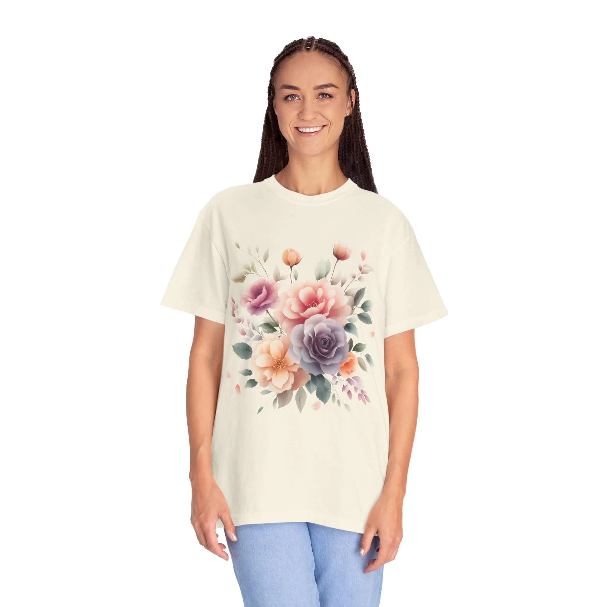 Floral Garden Unisex Garment-Dyed T-Shirt | Soft and Stylish Tee for Spring and Summer Occasions - Image 7