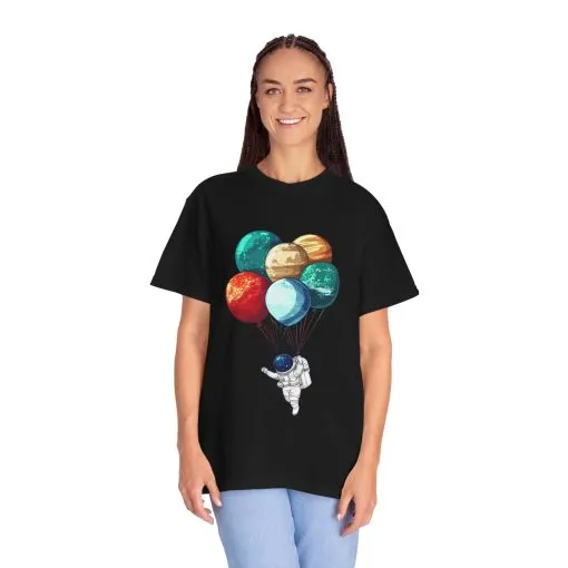 Astronauts and Planets Graphic T-Shirt - Unisex Garment-Dyed Tee - Image 32