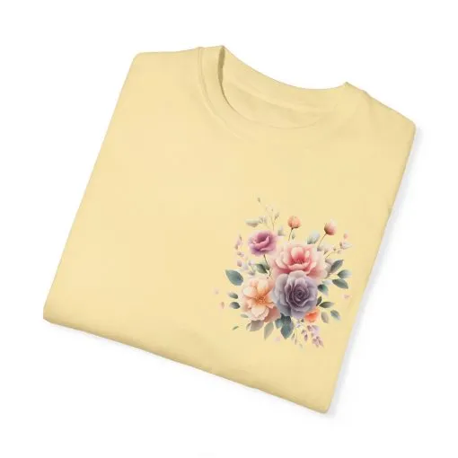Floral Unisex Garment-Dyed T-shirt - Soft Summer Vibes - Image 14