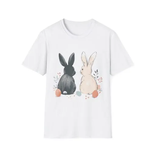 Cute Bunny Love Unisex Softstyle T-Shirt for Easter Celebrations