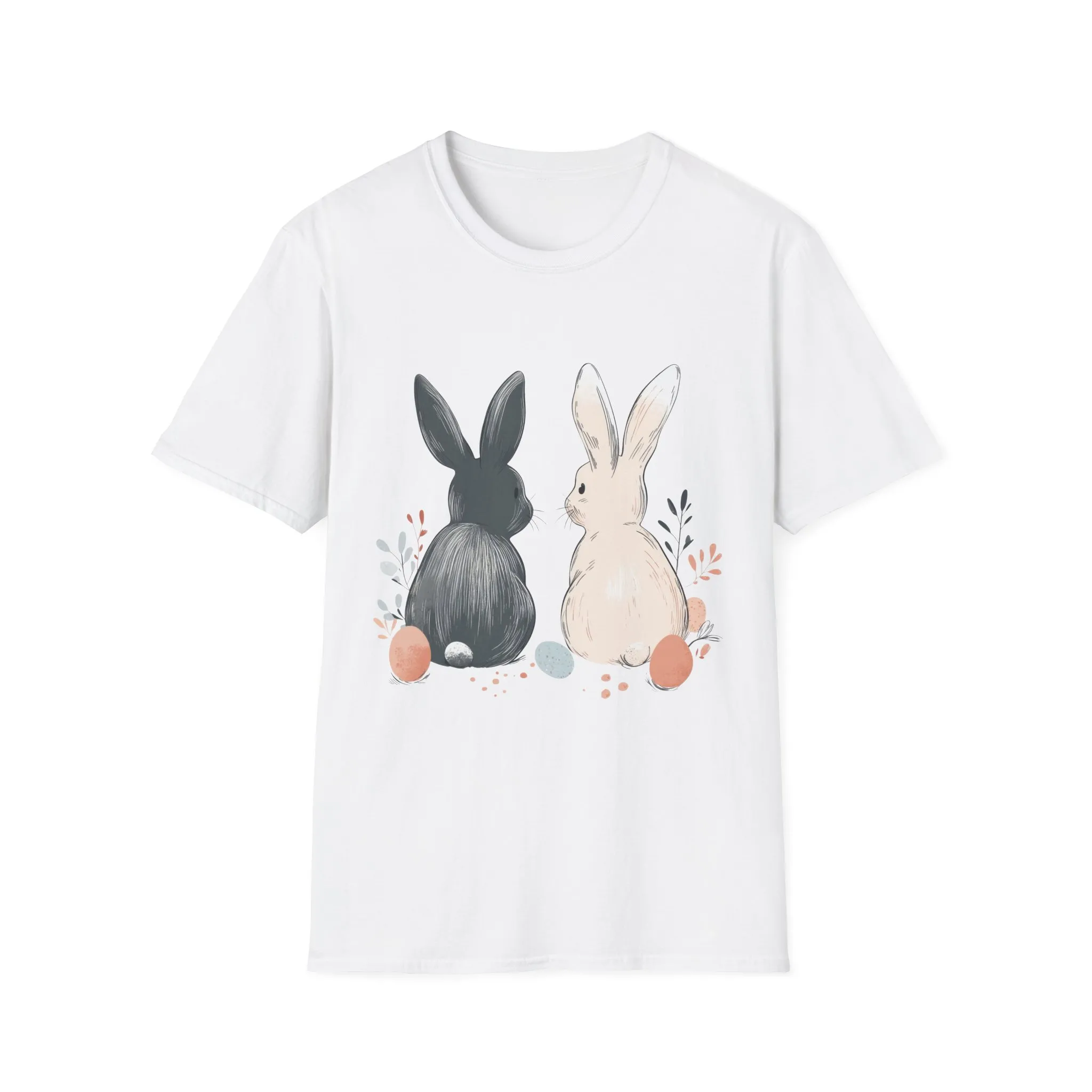 Cute Bunny Love Unisex Softstyle T-Shirt for Easter Celebrations