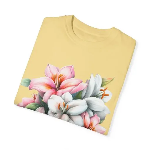 Floral Elegance Unisex Garment-Dyed T-Shirt - Perfect for Spring Celebrations - Image 18
