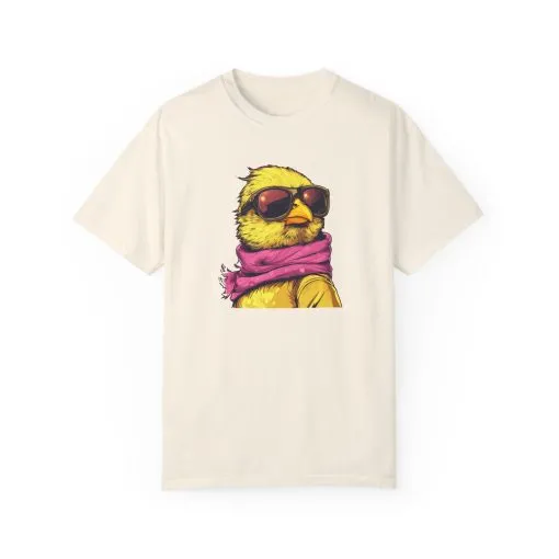 Cool Chick Unisex Garment-Dyed T-Shirt - Fun Bird Design - Image 5
