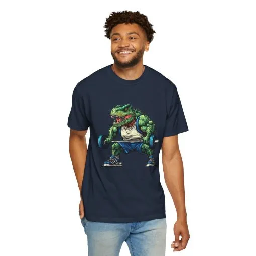 Gym Dinosaur Unisex Garment-Dyed T-Shirt - Fitness Tee for Workout Enthusiasts - Image 45