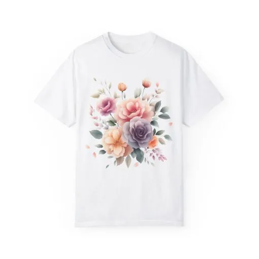 Floral Garden Unisex Garment-Dyed T-Shirt | Soft and Stylish Tee for Spring and Summer Occasions - Image 2