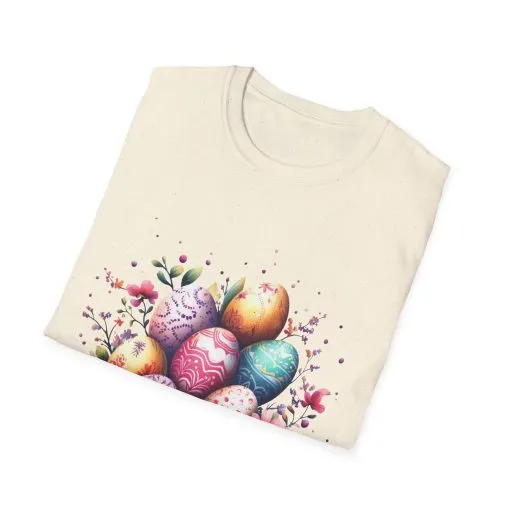 Easter Egg Floral Unisex Softstyle T-Shirt - Vibrant Spring Design - Image 23
